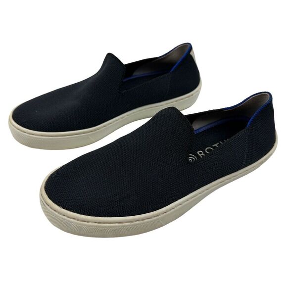 ROTHY'S Black Original Slip On Sneakers Size 6 Washable Knit Recycled Materials - Picture 1 of 10